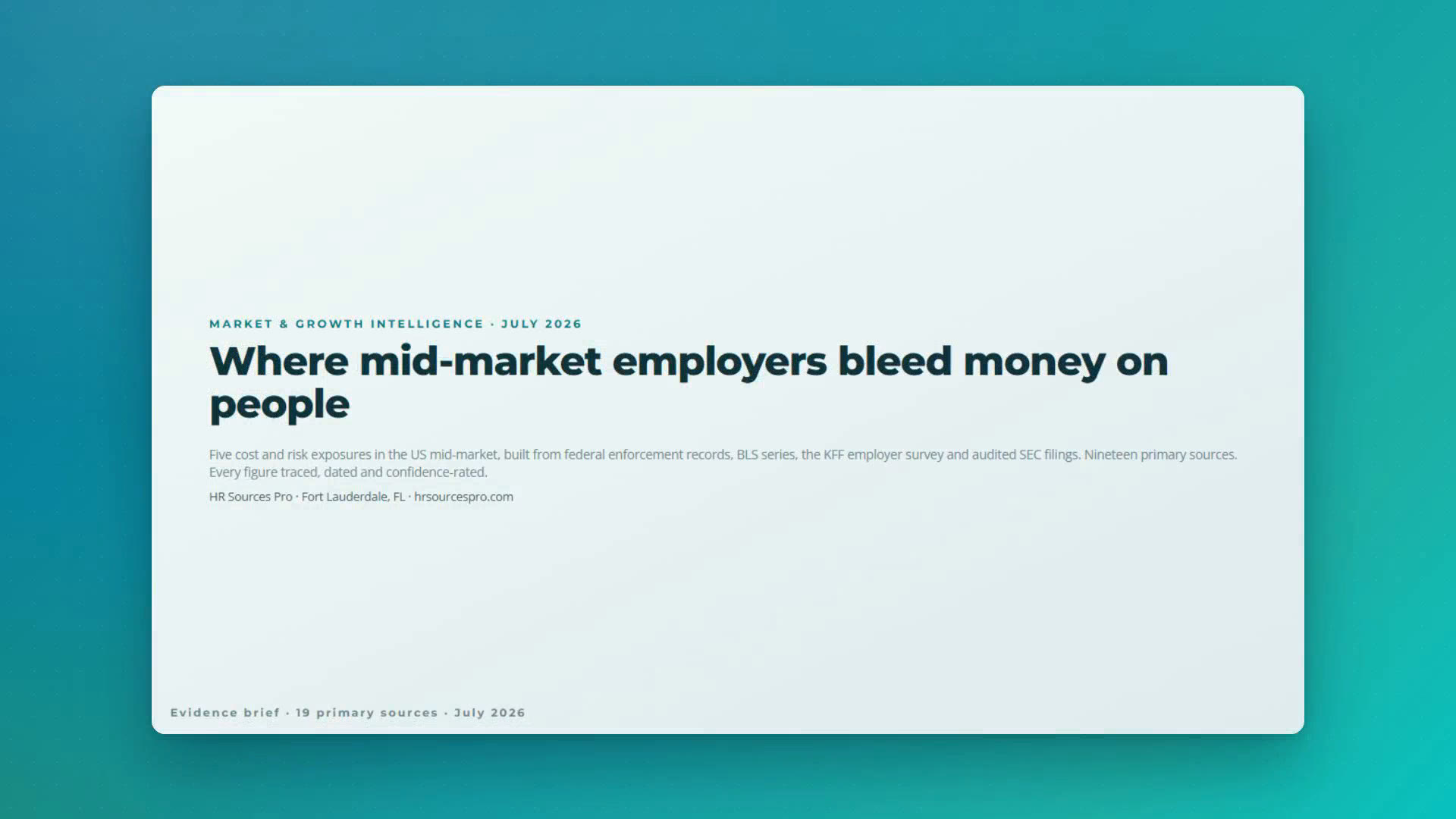 An HR Sources Pro intelligence brief